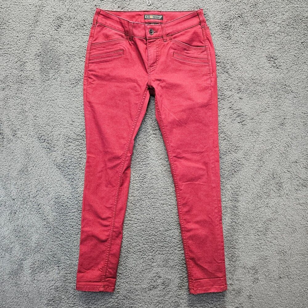 5.11 Tactical Jeans Womens Size 2 Regular Red Skinny Leg Low Rise
